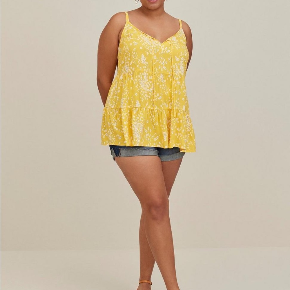 Torrid  Challis Tiered Tie-Front Cami